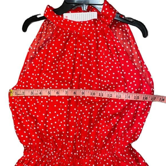 **HP** BTFBM Red Polka Dot Open Back Halter Dress - Picture 7 of 7